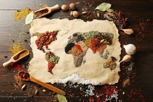 spices, Food, World map