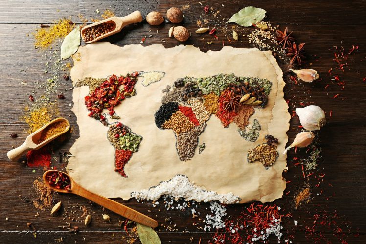 spices, Food, World map HD Wallpaper Desktop Background