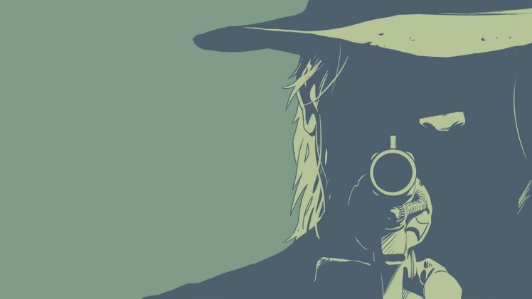 minimalism, Revolver, Cowboys, Green HD Wallpaper Desktop Background