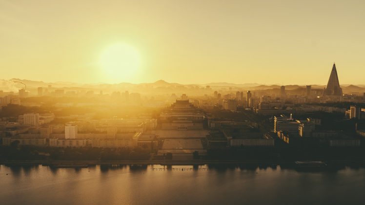sunrise, Cityscape, Pyongyang, North Korea HD Wallpaper Desktop Background