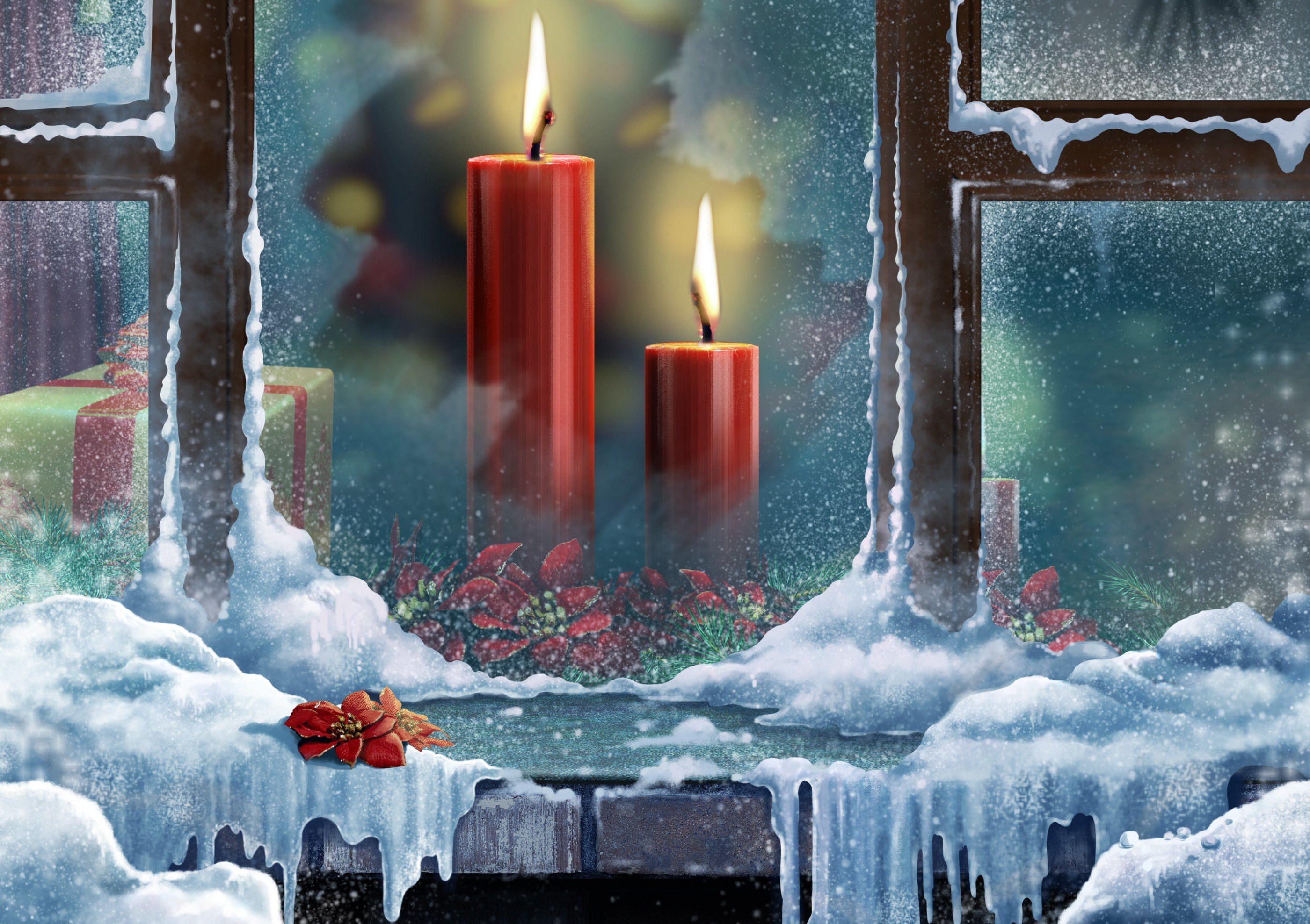 Christmas, Candles Wallpaper