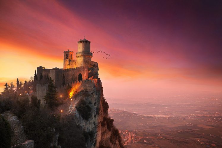 castle, Mountain, San Marino HD Wallpaper Desktop Background
