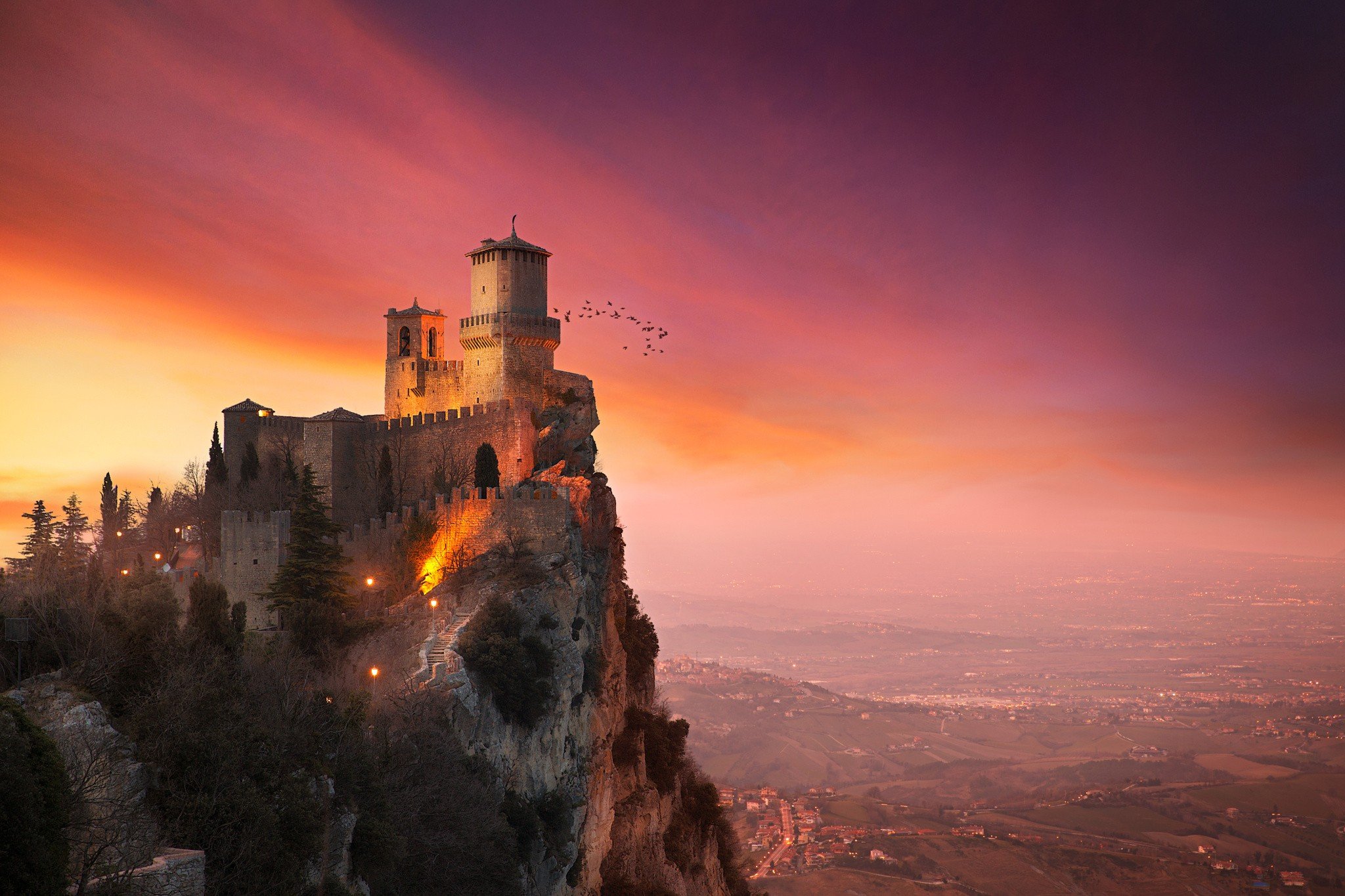 castle, Mountain, San Marino Wallpaper