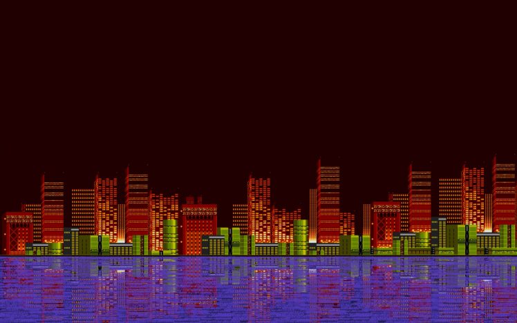 pixel art, 16 bit, Sega, Sonic the Hedgehog, City HD Wallpaper Desktop Background