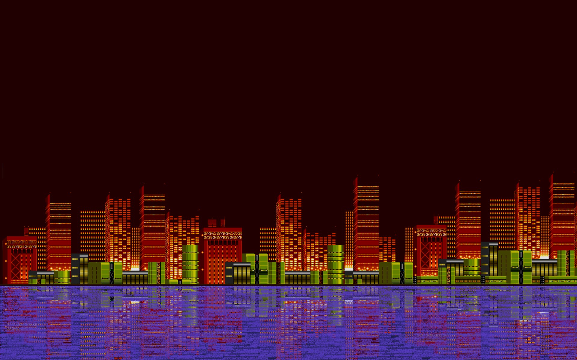 pixel art, 16 bit, Sega, Sonic the Hedgehog, City Wallpaper