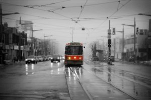 street, Urban, Toronto, Selective coloring, Traffic, Tram