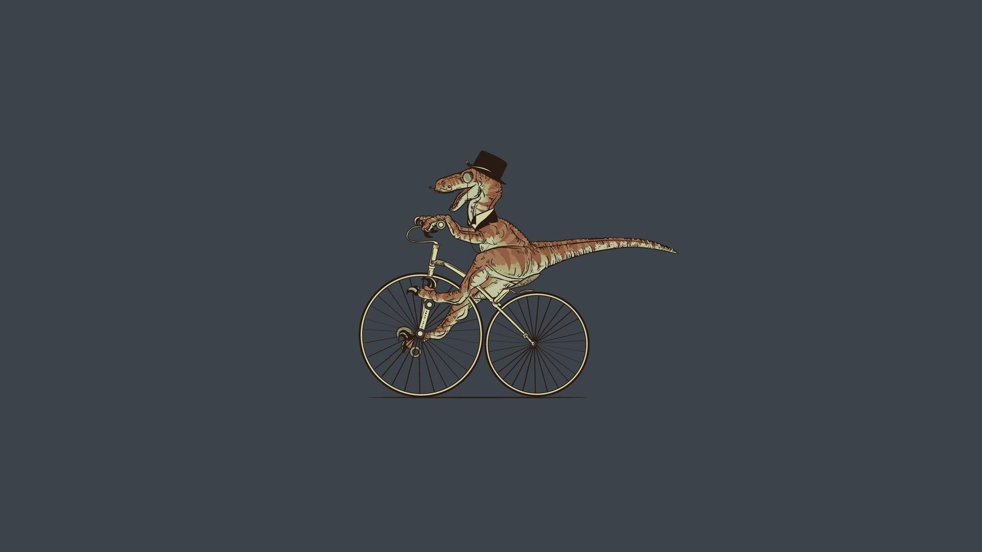dinosaurs, Minimalism, Bicycle Wallpaper