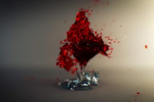 shattered, Red, Wine, Glass