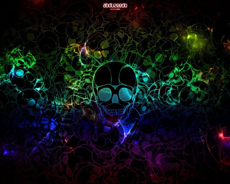 skull, Rainbows HD Wallpaper Desktop Background