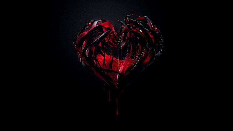 hearts, Black HD Wallpaper Desktop Background