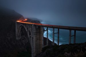 bridge, Mist, Long exposure