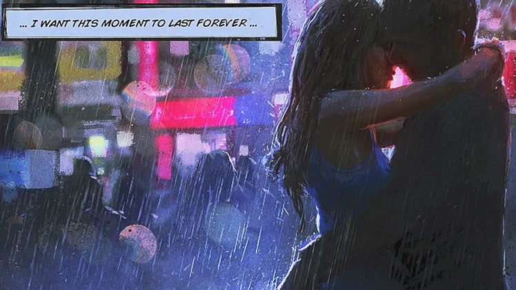 people, Hugging, Love, Rain, City, Kissing HD Wallpaper Desktop Background