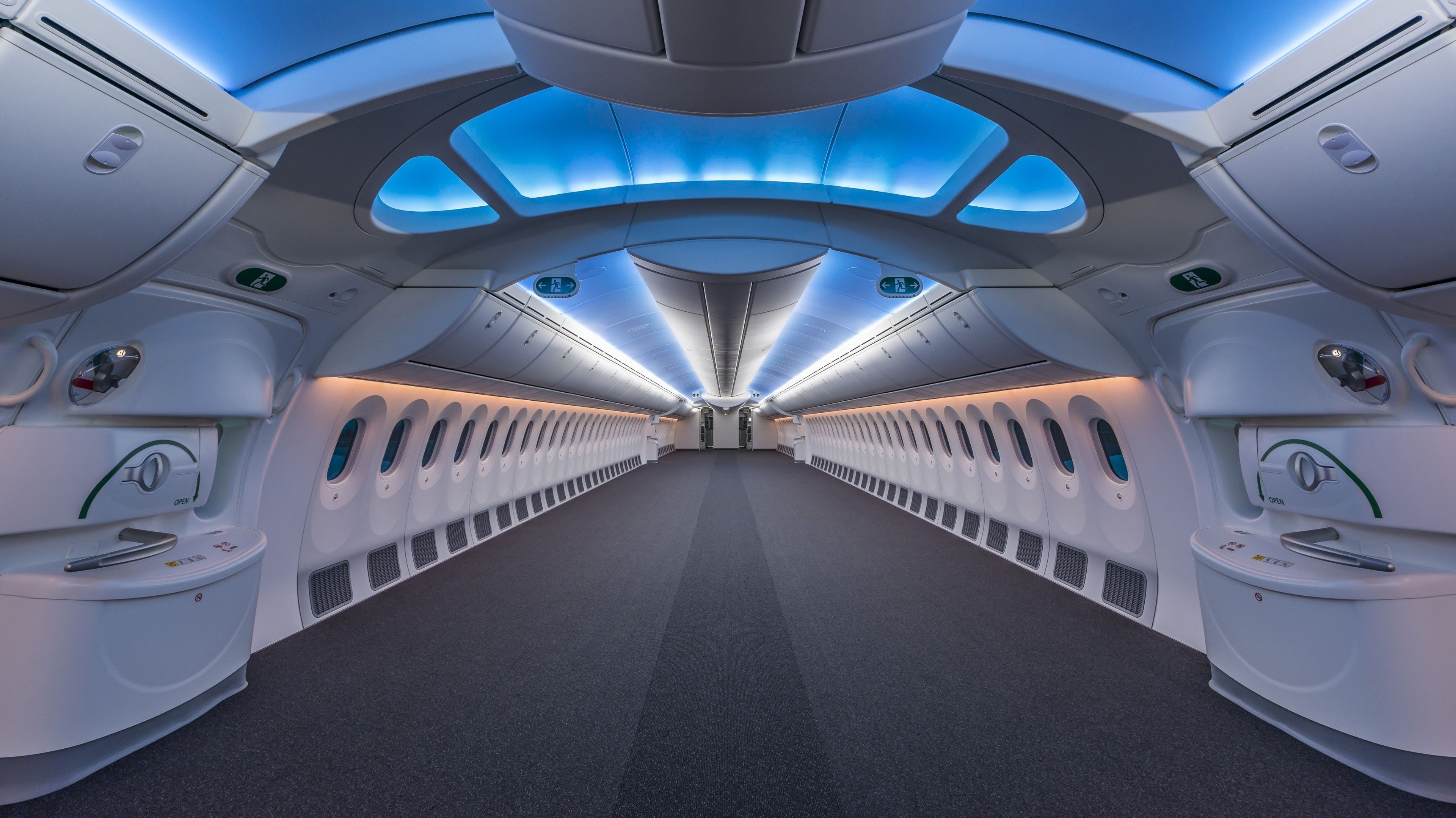 luxury, Symmetry, Interiors, Modern, Airplane, Boeing, Jet, Window, Boeing 787 Wallpaper