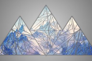mountain, Shapes, RGB, Blue, Poly, Facets