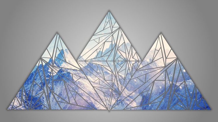 mountain, Shapes, RGB, Blue, Poly, Facets HD Wallpaper Desktop Background