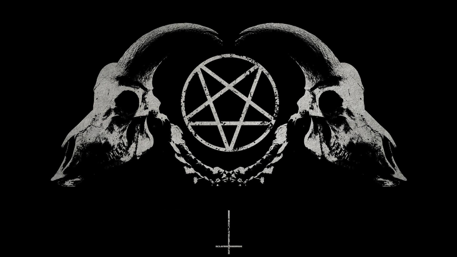 Satan, Skull, Pentagram Wallpaper