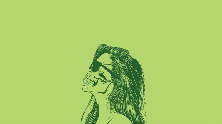 minimalism, Skull Face, Lime HD Wallpaper Desktop Background