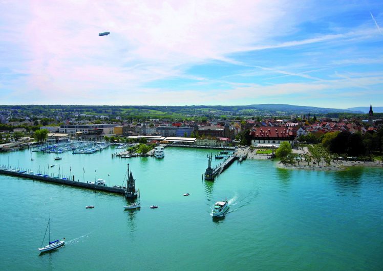 lake, Lake Constance, Konstanz, Aerial view HD Wallpaper Desktop Background