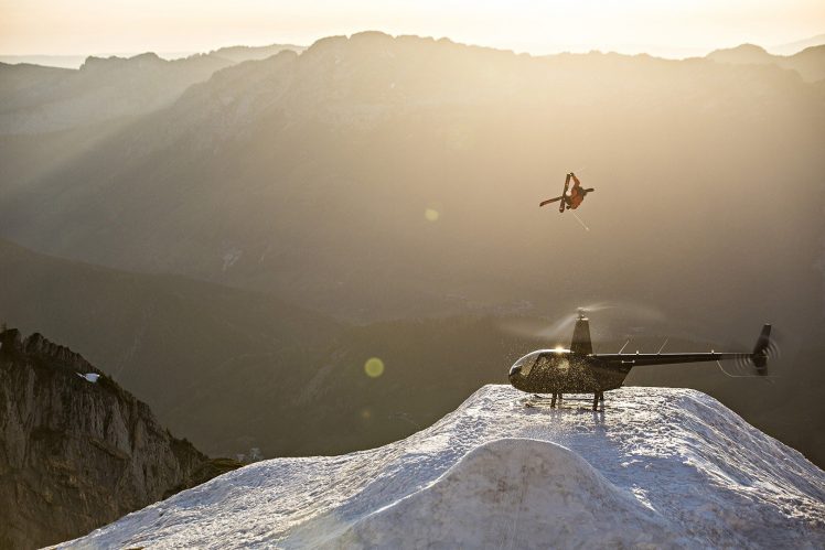 Candide Thovex, Helicopters, Skiing, Skis, Snow HD Wallpaper Desktop Background