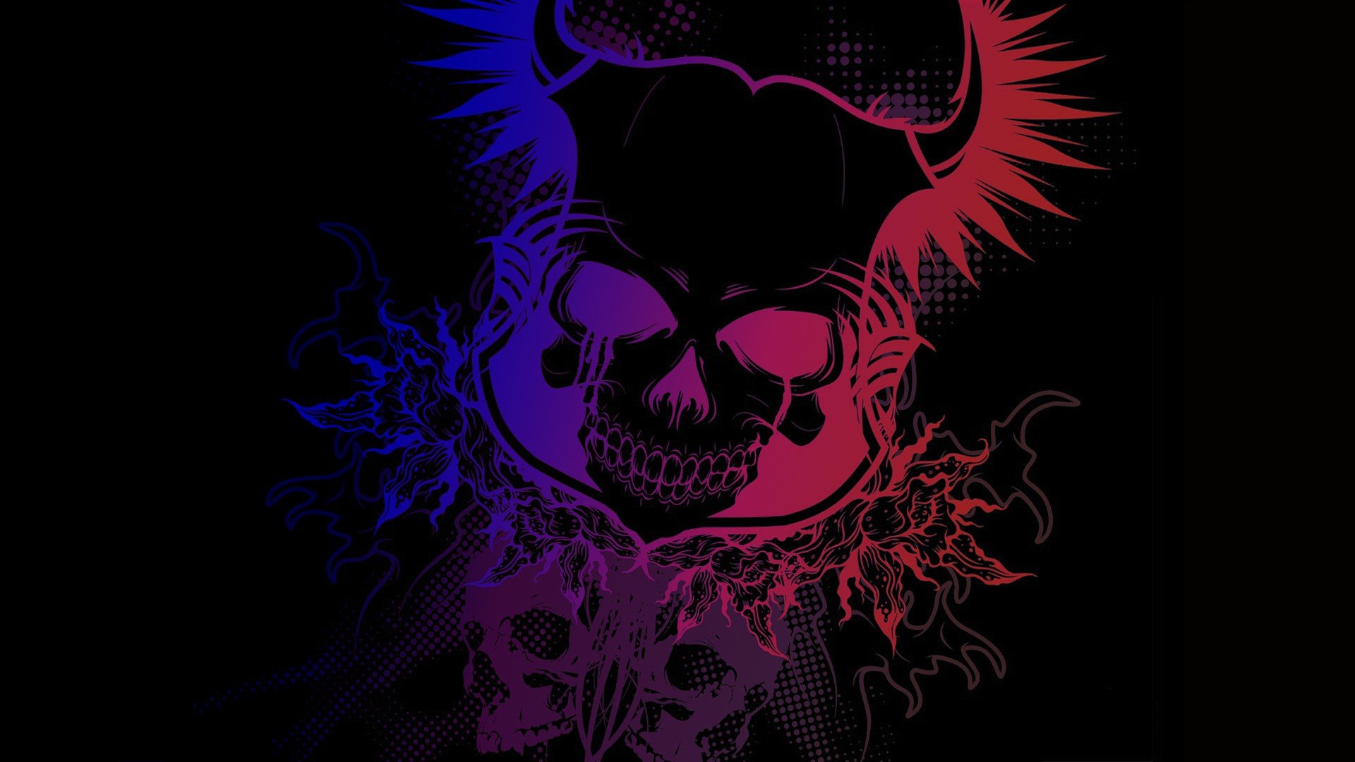 skull, Gradient Wallpaper