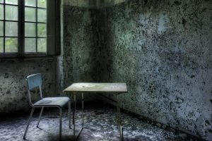 abandoned, Interiors, Chair, Table, Window, Room, HDR, Walls