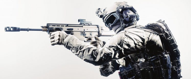 soldier, Military, Assault rifle, Tactical, Simple background HD Wallpaper Desktop Background