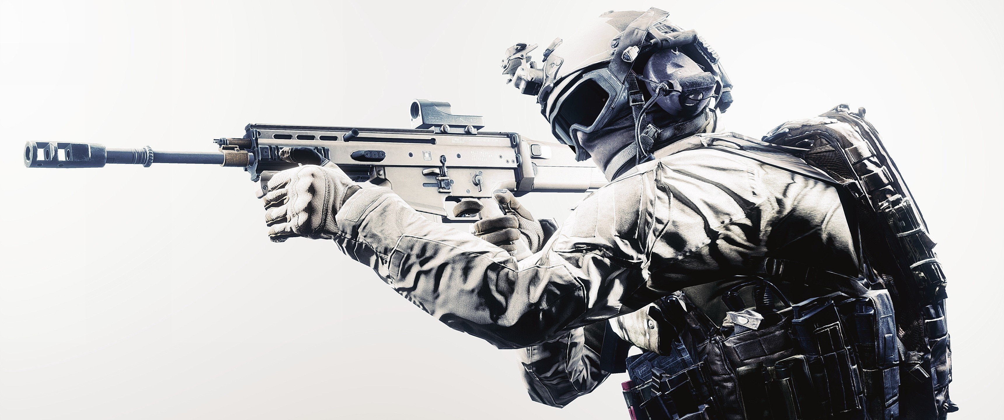 soldier, Military, Assault rifle, Tactical, Simple background