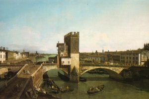 painting, Venice, Belloto, Bridge, Italy