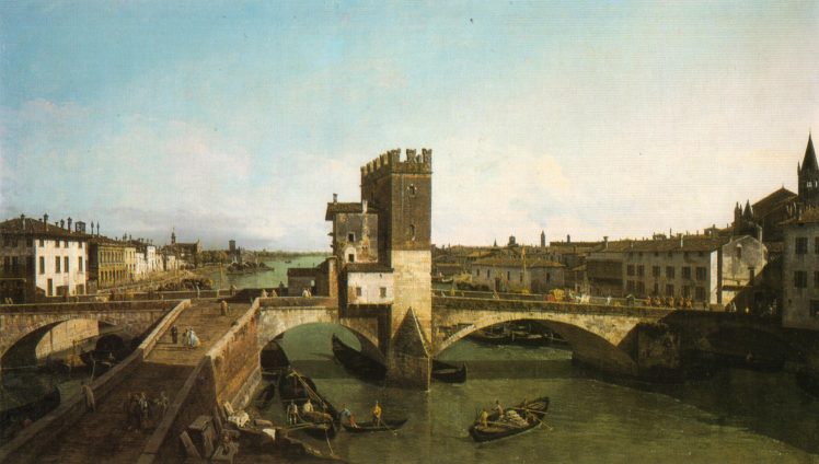 painting, Venice, Belloto, Bridge, Italy HD Wallpaper Desktop Background