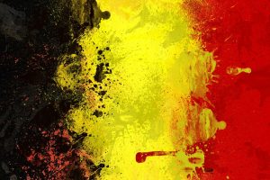 Belgium, Flag, Black, Yellow, Red, Painting
