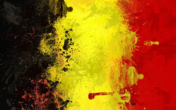 Belgium, Flag, Black, Yellow, Red, Painting HD Wallpaper Desktop Background