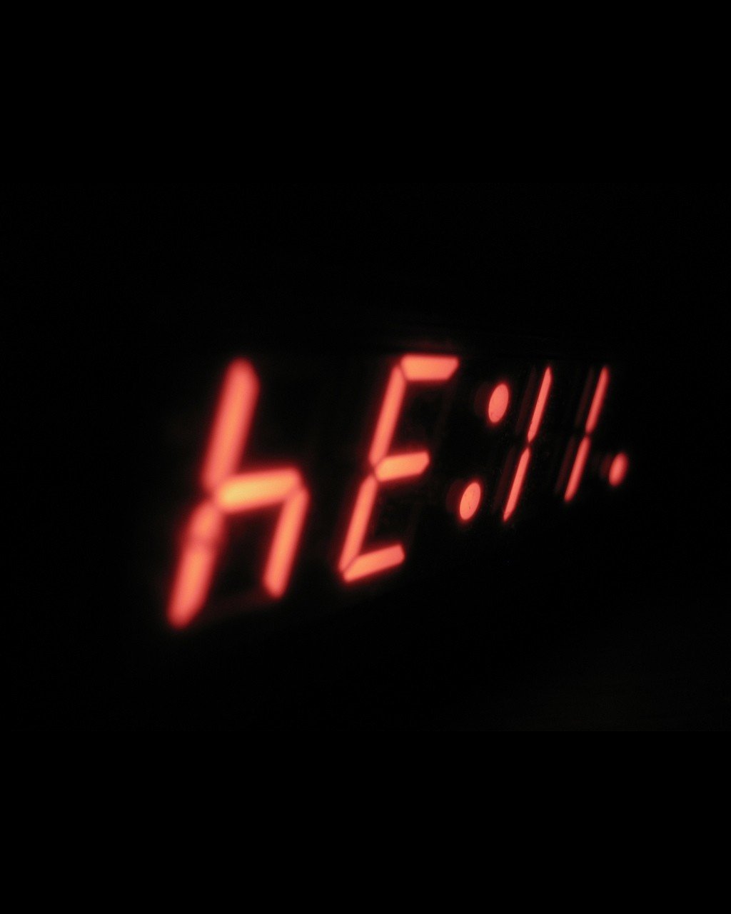 time, Night, Clocks, 7 segment, Upside down, Hell Wallpaper