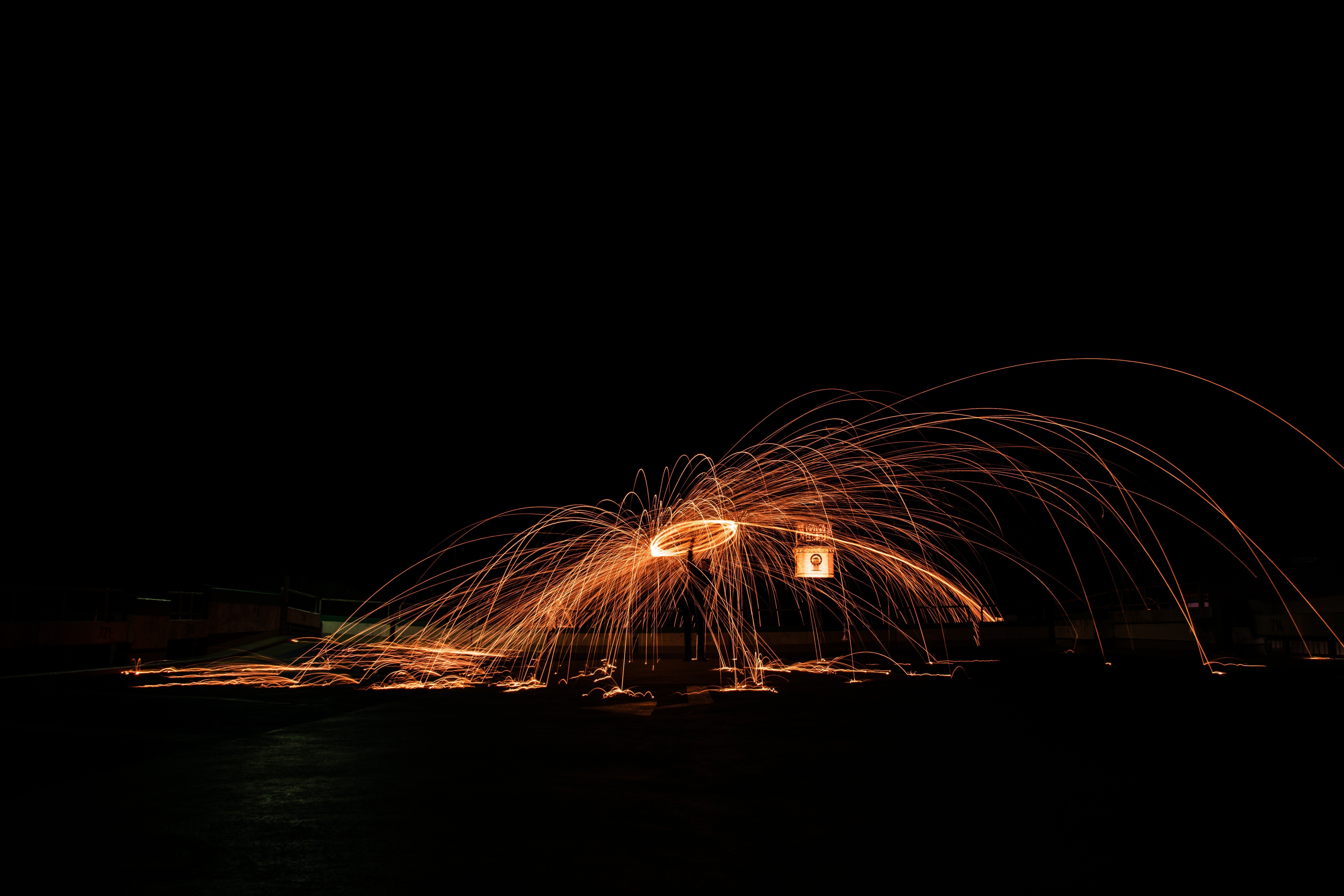 night, Long exposure, Steel wool Wallpaper
