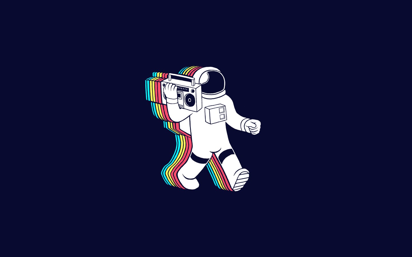astronaut, Minimalism, Boombox Wallpaper