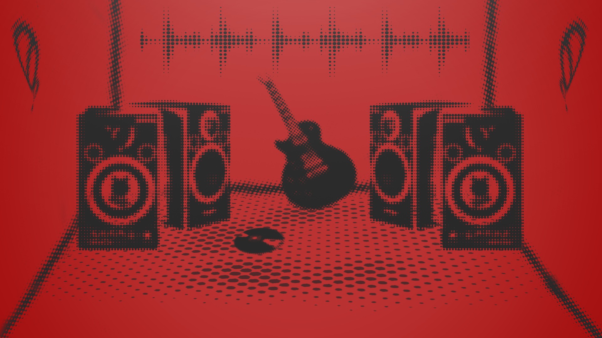 studios, Music is Life, Music, Guitar, Electric guitar, Bass guitars, Red, Black Wallpaper