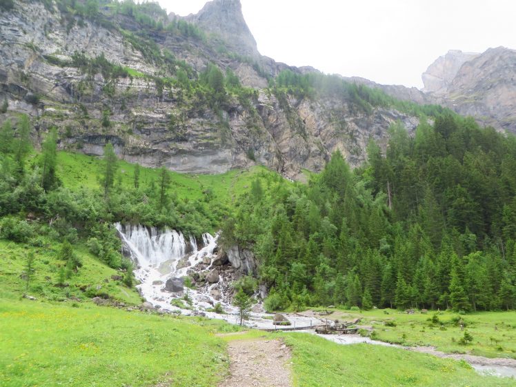 Switzerland, Alps, Swiss Alps, Bernese Alps, Green, Mountains, Simmen Falls, Water HD Wallpaper Desktop Background