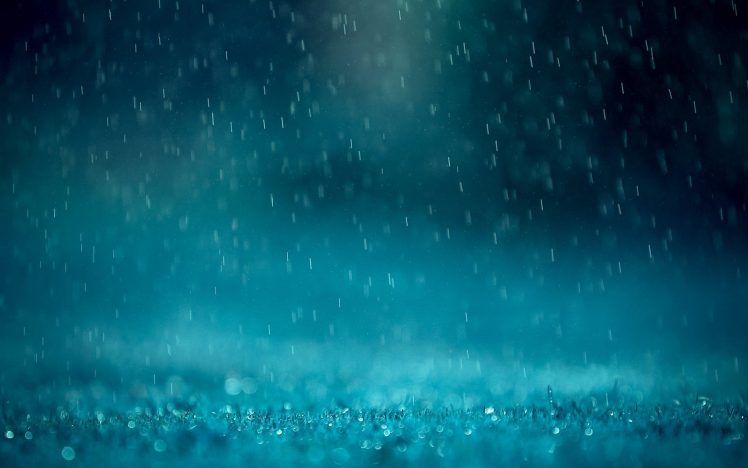 rain, Blue, Water, Water drops HD Wallpaper Desktop Background