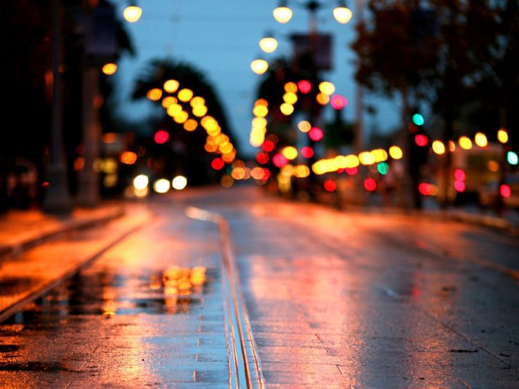 road, Rain, City, Lights Wallpapers HD / Desktop and Mobile Backgrounds