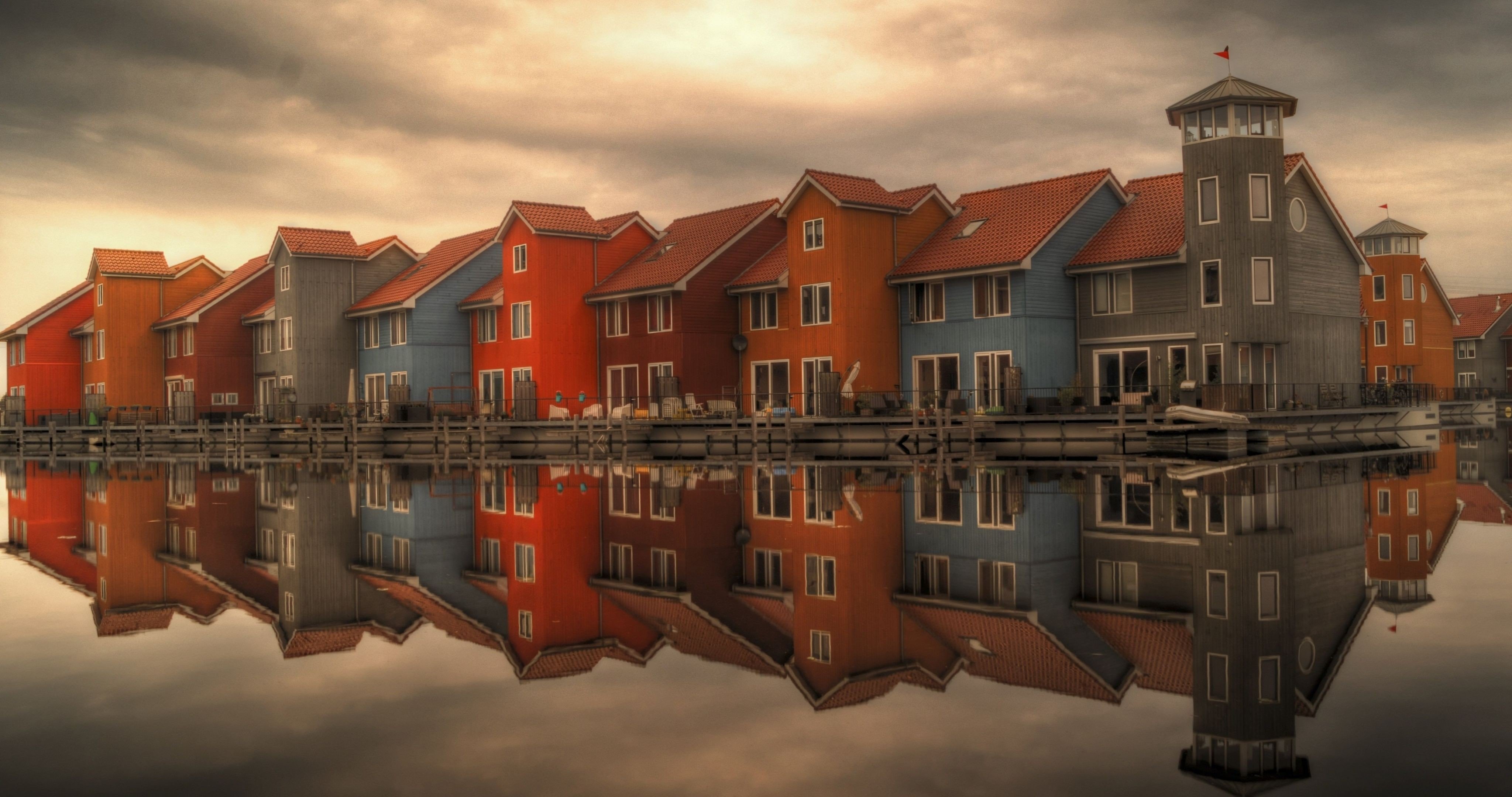 house, Lake, Reflections, Architecture Wallpaper