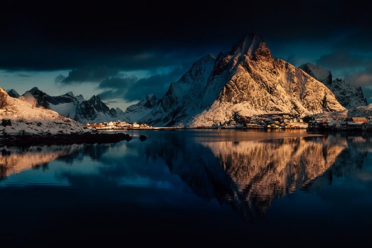 mountains, Lofoten, Norway HD Wallpaper Desktop Background