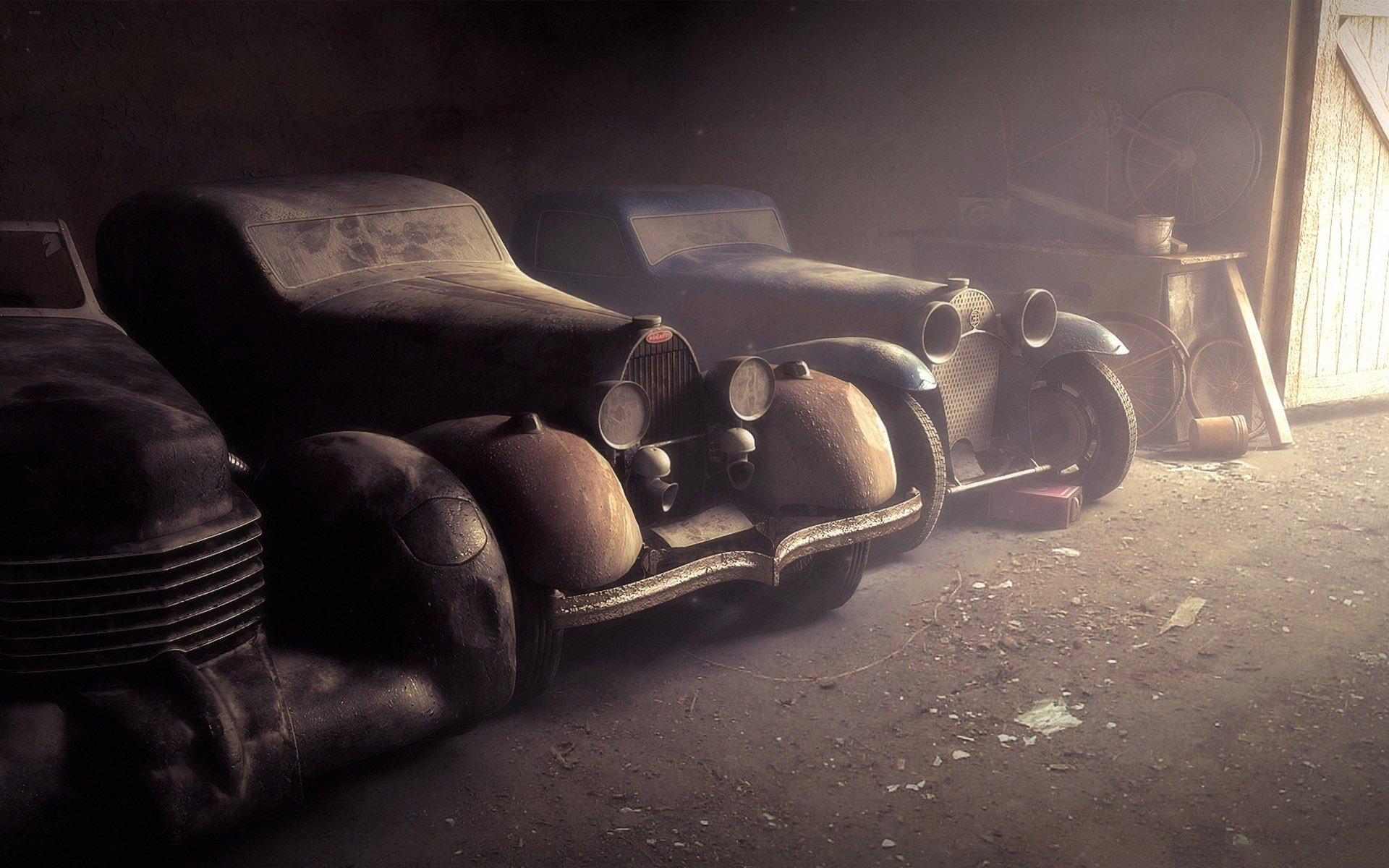 black cars, Vintage, Rust, Sunlight Wallpaper