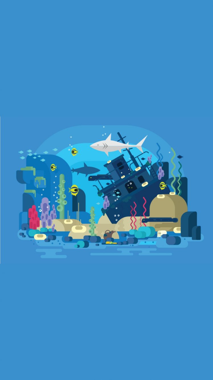 underwater, Minimalism HD Wallpaper Desktop Background
