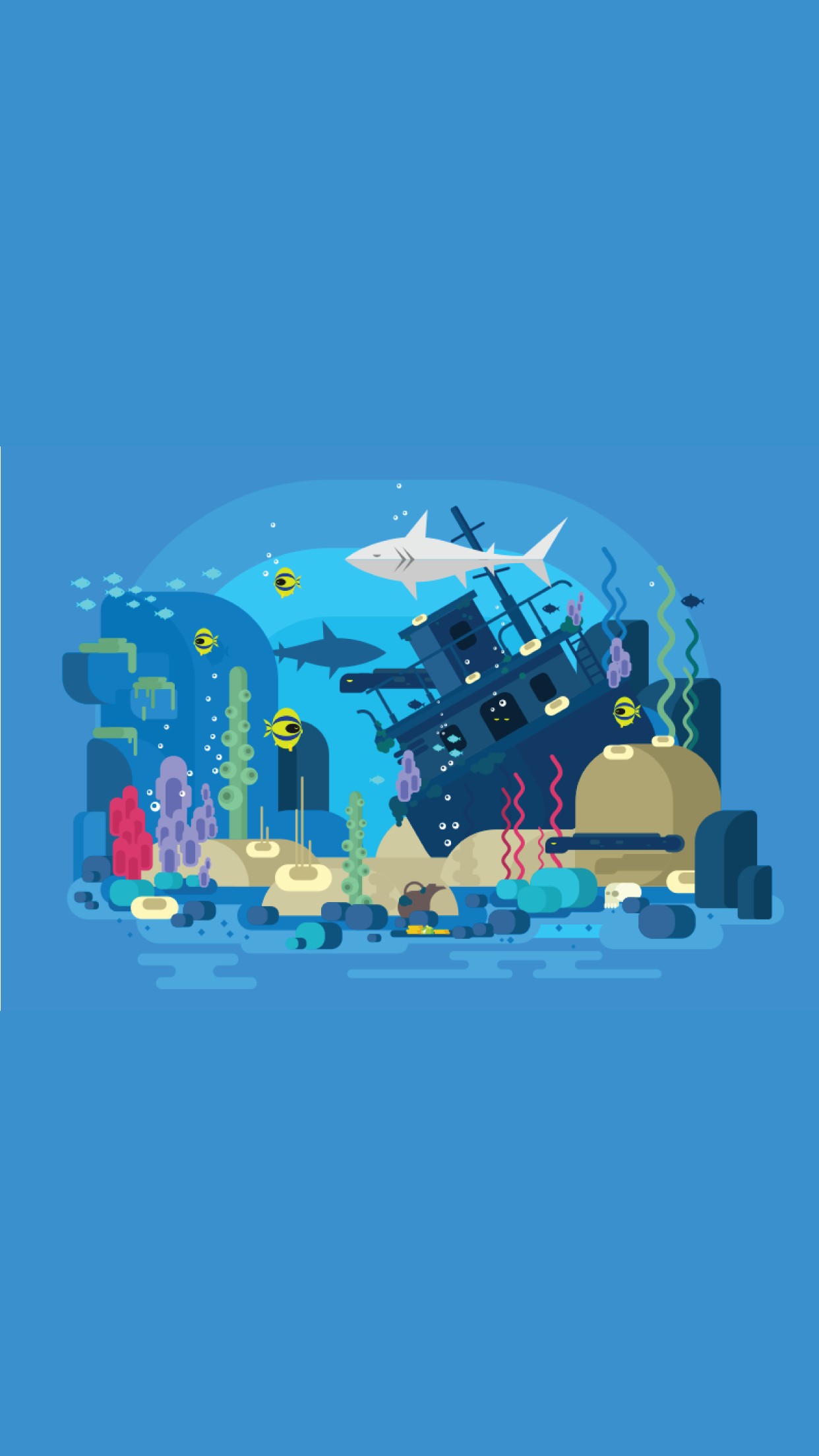 underwater, Minimalism Wallpaper