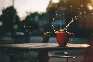 coffee, Mugs, Table, House, Chair, Bokeh, Trees, Lens flare, Water drops