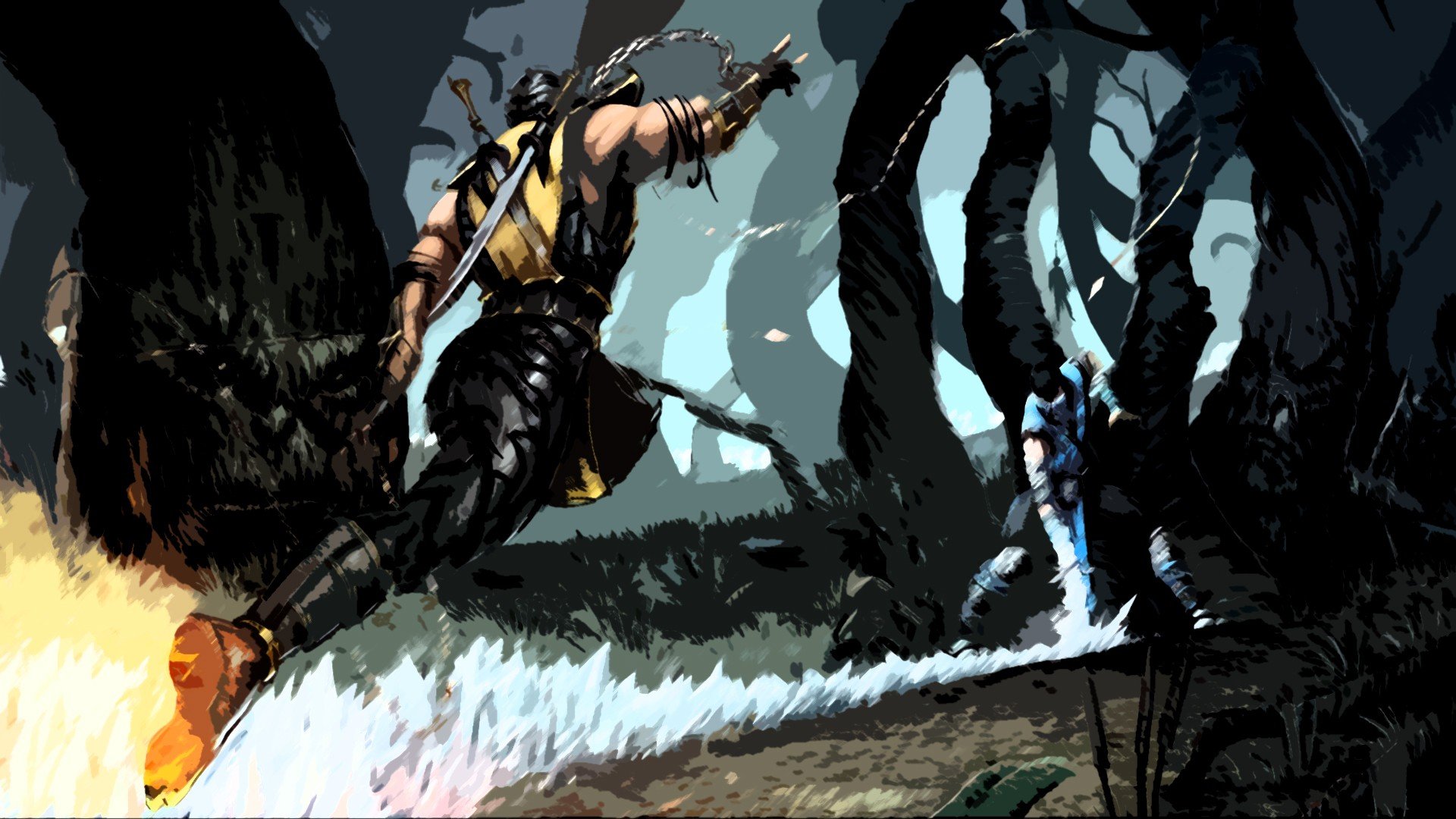 Sub Zero, Scorpion (character), Mortal Kombat Wallpaper