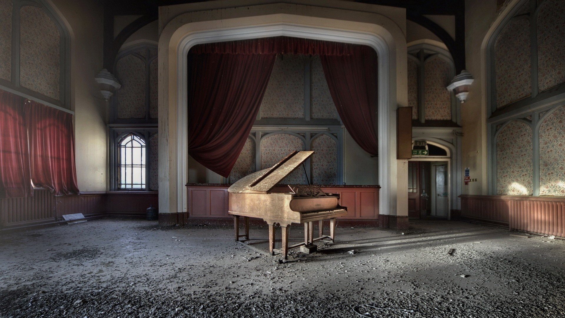old, Architecture, Room, Piano Wallpaper