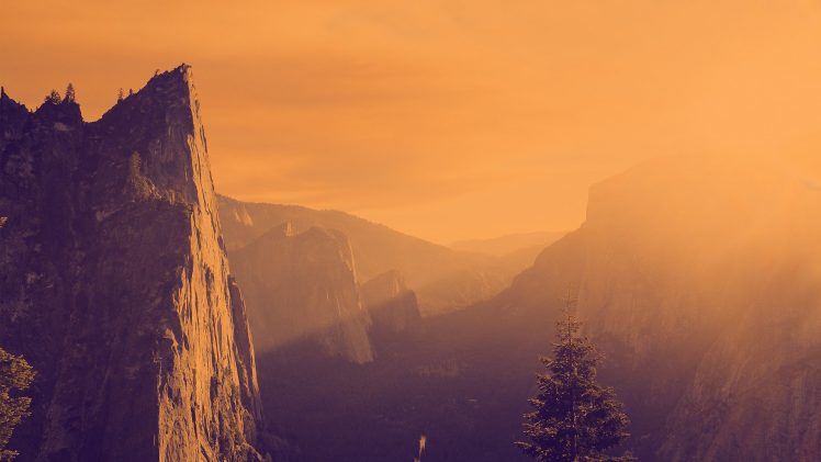 warm colors, Orange, Purple, Mountains HD Wallpaper Desktop Background