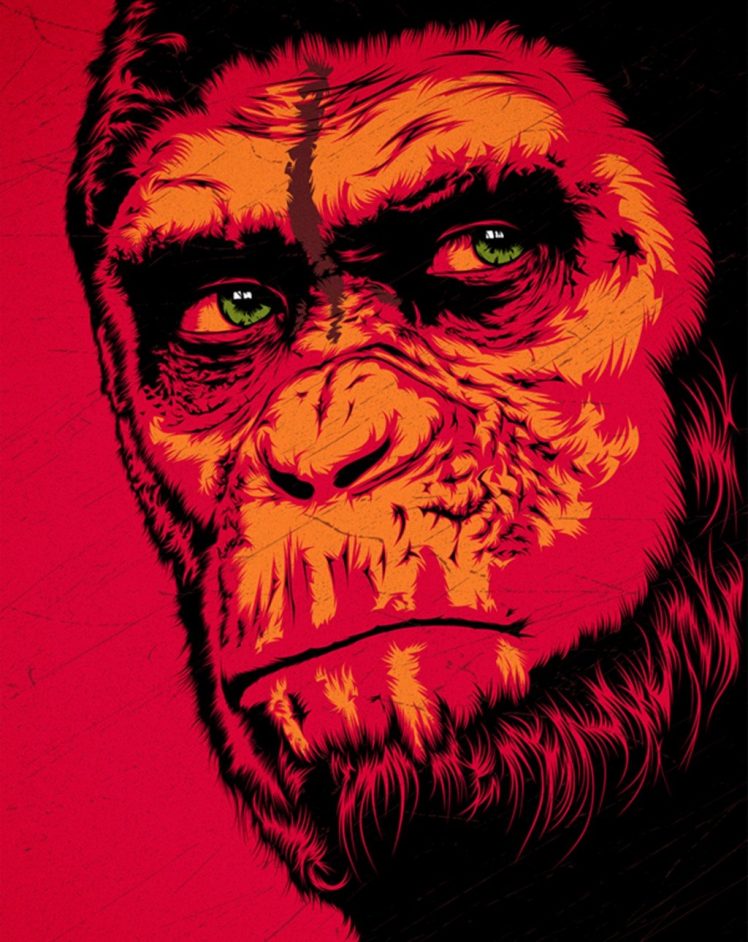 apes, Planet of the Apes, Red, Red background HD Wallpaper Desktop Background