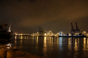 Hamburg, Night, Harbor