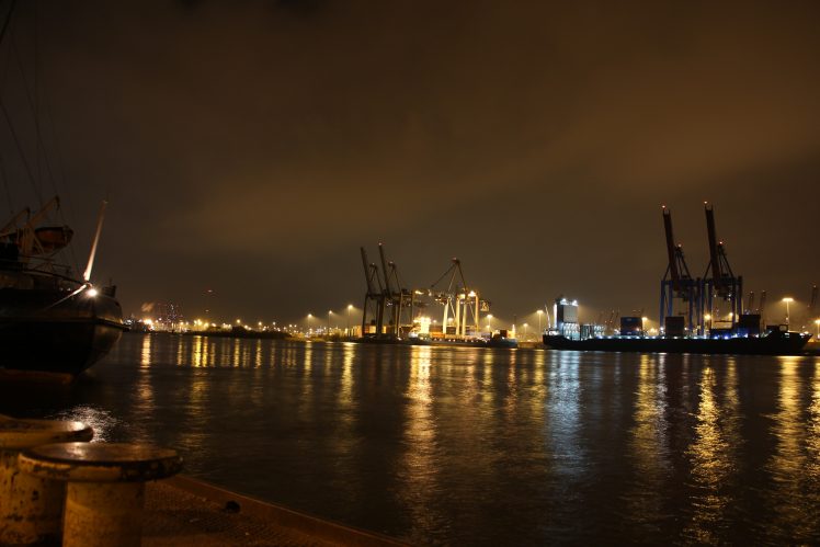 Hamburg, Night, Harbor HD Wallpaper Desktop Background
